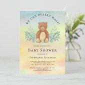 くまの赤ちゃんが待ち遠しい♪ ウォーターカラー ベイビー シャワー 招待状 (スタンド正面)