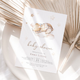 くまの赤ちゃんが楽しみすぎて待ち遠しい クラウドテディベアベビーシャワー 招待状