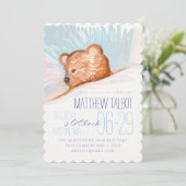 くまの赤ちゃんのお祝い招待状 招待状 (スタンド正面)