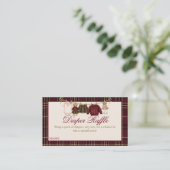 くまの赤ちゃんのシャワーパーティー　女の子　チェック柄のぼうしオムツ エンクロージャーカード (スタンド正面)