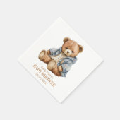 くまの赤ちゃんのシャワー招待状：もう待ちきれない スタンダードカクテルナプキン (角)