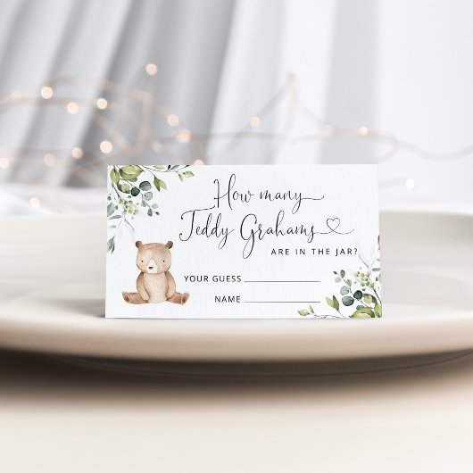 くまの赤ちゃんのシャワー　テディグラハムの数を当ててみて エンクロージャーカード