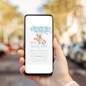 くまの赤ちゃんの歓迎会の風船の招待状 招待状