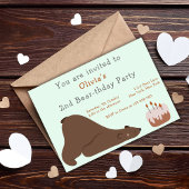 くまの赤ちゃんの誕生日パーティー 招待状