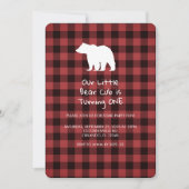 くまの赤ちゃんの1歳の誕生日パーティー招待状 招待状 (正面)