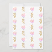 くまの赤ちゃんを待ち遠しくて仕方ない 女の子のベビーシャワー 招待状 (裏面)