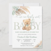 くまの赤ちゃんを待とう ベビーシャワーの招待状 招待状 (正面)