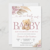 くまの赤ちゃんを待とう ベビーシャワーの招待状 招待状 (正面)