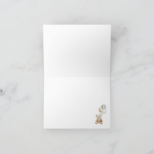 くまの赤ちゃんシャワーお礼カード サンキューカード (内部)