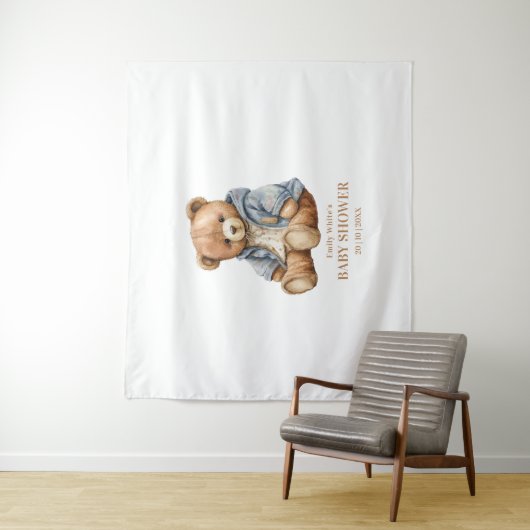 くまの赤ちゃん歓迎会招待状 待ち遠しい! タペストリー (インサイチュ)