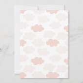 くまの赤ちゃん ピンクの雲 1歳の誕生日 招待状 (裏面)