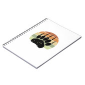 くまの足跡 レトロな夕焼け風 ぼかし加工 ノートブック (左側)