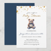 くまの青いぼうし タイの赤ちゃんの歓迎会 男の子です 招待状 (正面/裏面)