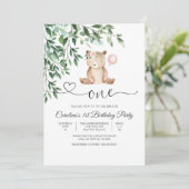 くまの風船のファーストバースデー招待状 招待状 (スタンド正面)