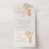 くまの風船のベビーシャワーオールインワン招待状 オールインワン招待状 (内側)