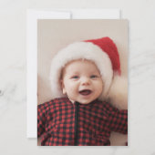 くまの風船サンタ帽子 ファーストバースデー写真 招待状 (裏面)