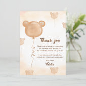 くまの風船 バースデー サンクス カード (スタンド正面)