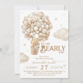 くまの風船 ベアリィウェイト ニュートラル 赤ちゃん歓迎会 招待状 (正面)