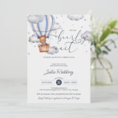 くまの風船 ベアリーワイト ベイビーシャワー 招待状 (スタンド正面)