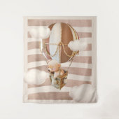 くまの風船 中立的なバーチャルシャワーの背景 タペストリー (正面)