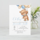 くまの風船 誕生日招待状 招待状 (スタンド正面)