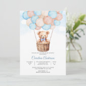 くまの風船 赤ちゃん歓迎パーティー招待状 招待状 (スタンド正面)