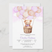 くまの風船 赤ちゃん歓迎パーティー招待状 招待状 (正面)
