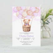 くまの風船 赤ちゃん歓迎パーティー招待状 招待状 (スタンド正面)