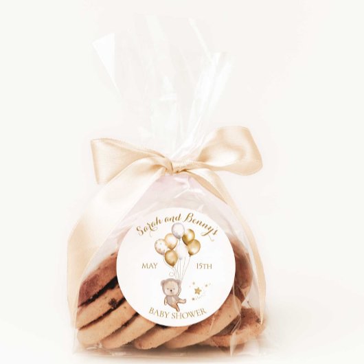 くまの風船 赤ちゃん歓迎パーティー 飾り ラウンドシール