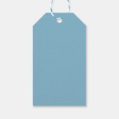 くまの風船 青いベビーシャワー お礼のメッセージ ギフトタグ (裏面)