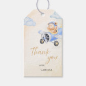 くまの飛行機タグ ギフトタグ (正面)