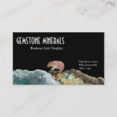 くまの魚釣りの海-宝石用原石の鉱物 名刺 (正面)