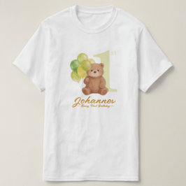 くまの1歳の誕生日おめでとう親子Tシャツ Tシャツ