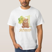 くまの1歳の誕生日おめでとう親子Tシャツ Tシャツ (正面)
