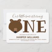 くまの1歳の誕生日パーティー 招待状 (正面)