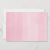 くまの1歳の誕生日ピンクのグリーン女の子の風船 招待状 (裏面)