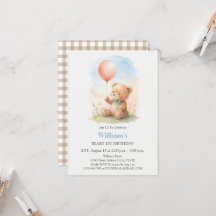 くまの1歳の誕生日 テディベアと風船