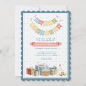 くまの3兄弟の1歳の誕生日パーティー 招待状 (正面)