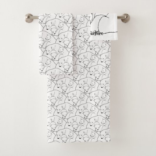 くまのBathタオルの一定のカスタムな白くまタオル バスタオルセット (インサイチュ)
