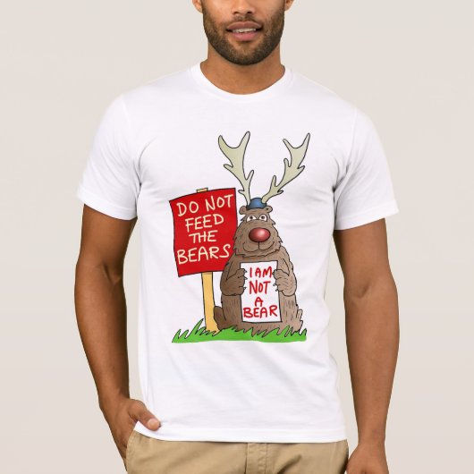 くまのTシャツを食べ物を与えないで下さい Tシャツ (正面)