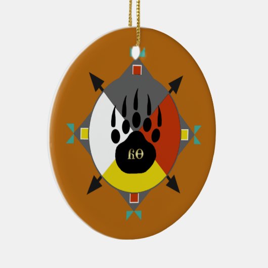 くまは私の兄弟のチェロキーオーナメントです セラミックオーナメント (右)