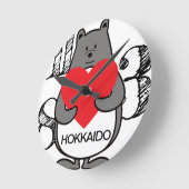くまぺん らぶ北海道愛の北海道 ラウンド壁時計 (傾斜)