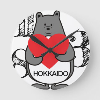 くまぺん らぶ北海道愛の北海道 ラウンド壁時計