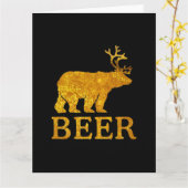 くまシカまたはビールはっきりしたなシルエット カード (黄色い花)