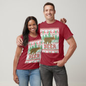 くまシカまたはビールクリスマスのジャンパーの編み物 Tシャツ (ユニセックス)