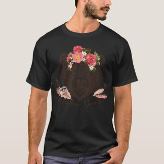 くまママ山のコールデザイン 野球ハーフスリーブ Tシャツ