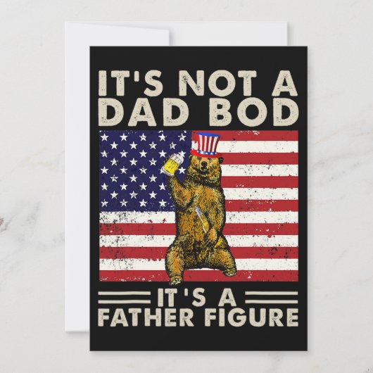 くまレトロ だらしない体型じゃなくてパパの風格だよ U 招待状 (正面)