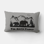 くまロッジの装飾の枕(個人化して下さい) ランバークッション (裏面)