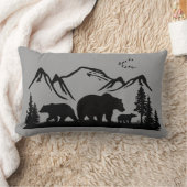 くまロッジの装飾の枕(個人化して下さい) ランバークッション (ブランケット)