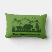 くまロッジの装飾の枕(個人化して下さい) ランバークッション (裏面)